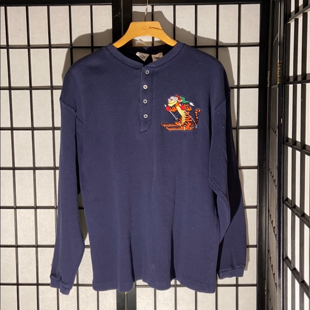 Vintage Disney Store Skiing Tigger Henley